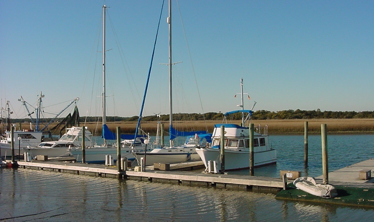 boats and marina at Oak Island NC